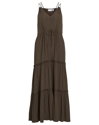 Vila - VILomanja V-Neck Ankle Kjole - Slate Black